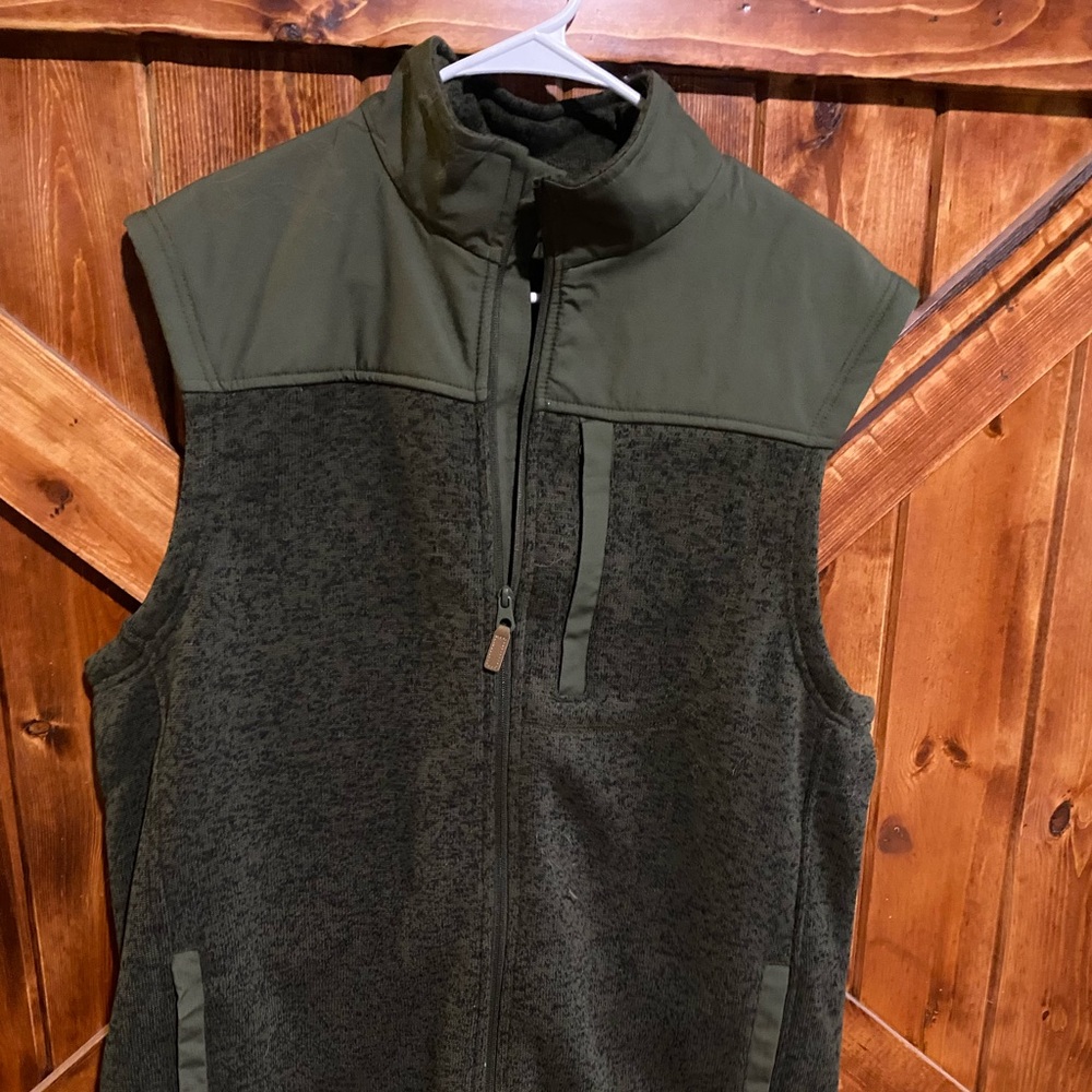 George Olive Zip-Up Vest